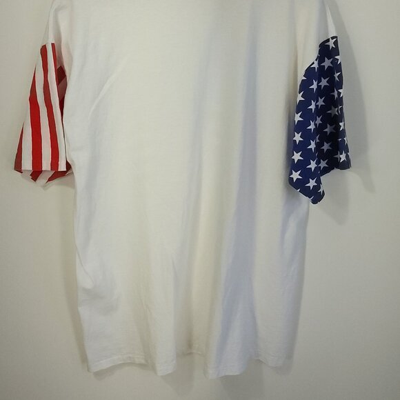 Vintage Patriotic Flag Graphic T-Shirt Men's XL LAT Sport Red White Blue USA - Picture 10 of 11